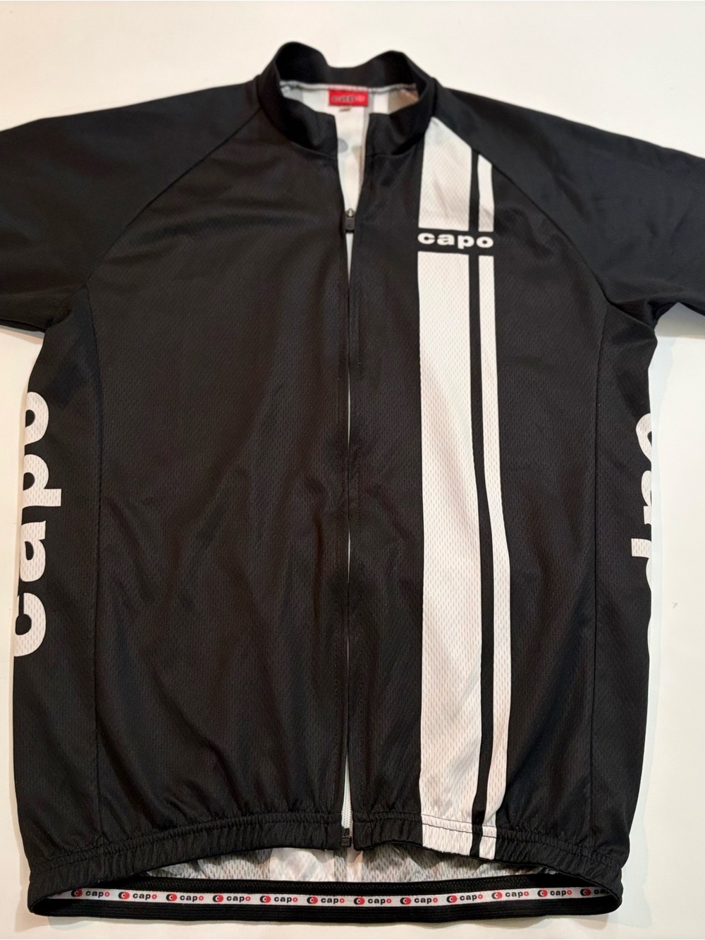 Capo Men’s Black & White Cycling Jersey | Size XL